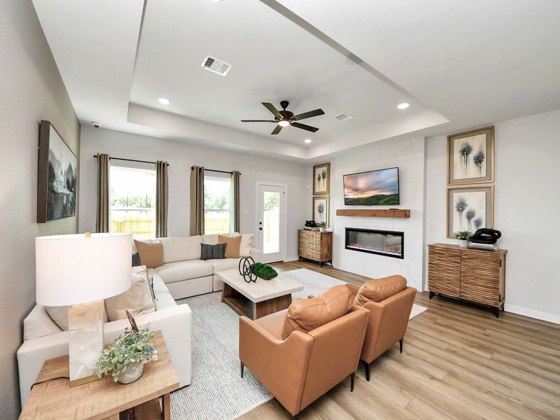 Furnished interior in a model home at Enclave at Newport in Crosby (Image 31).
