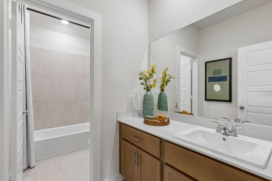 Furnished interior in a model home at Cibolo Hills West in Fort Worth (Image 38).