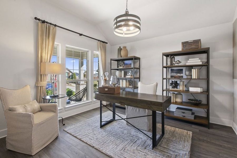 Furnished interior in a model home at Crosswinds in Kyle (Image 7). Furnished interior in a model home at Crosswinds in Kyle (Image 7).