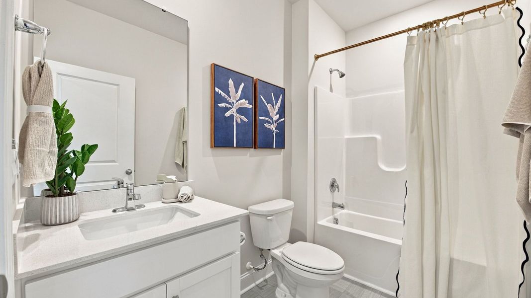 Furnished interior in a model home at West New Bern in New Bern (Image 37).