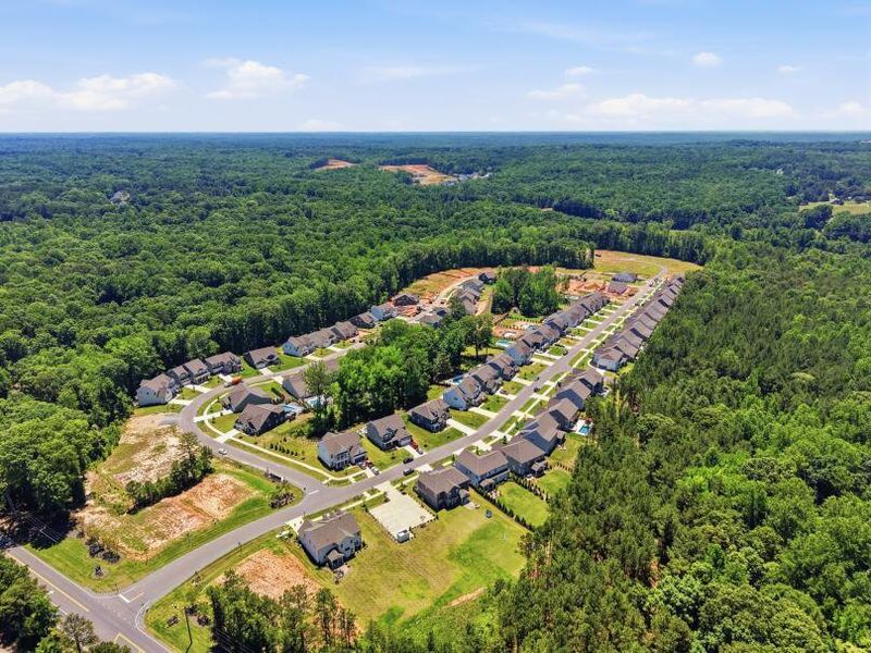Aerial view of the Rone Creek community in Waxhaw, NC, showing layout and nearby surroundings (Image 9). Aerial view of the Rone Creek community in Waxhaw, NC, showing layout and nearby surroundings (Image 9).