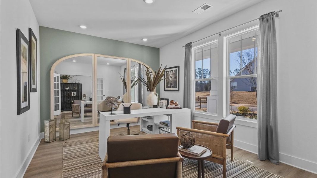 New two story home in Woodruff, SC with study space with natural accents at Pinebrook by DRB Homes New two story home in Woodruff, SC with study space with natural accents at Pinebrook by DRB Homes