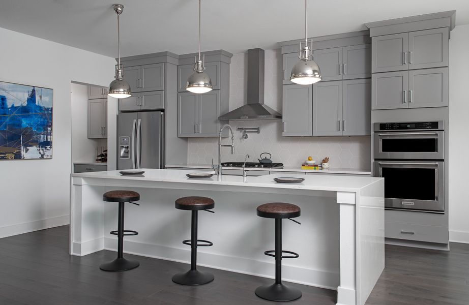 Furnished interior in a model home at Provence 50s in Austin (Image 9).