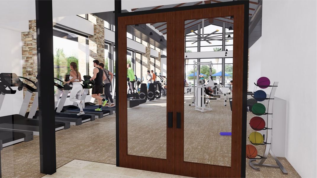 Fitness center amenity entrance