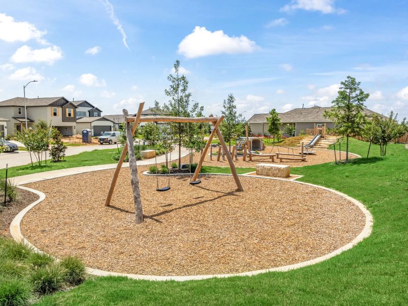 A playground with a slide. A playground with a slide.