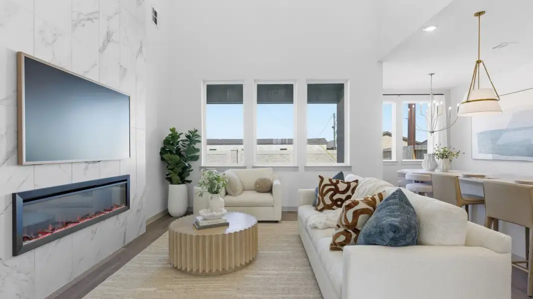 Furnished interior in a model home at Alexander 65' Homesites in Pearland (Image 29).
