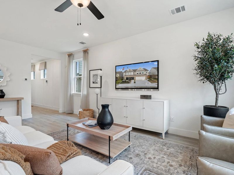 Furnished interior in a model home at Lake Park Villas in Wylie (Image 7).