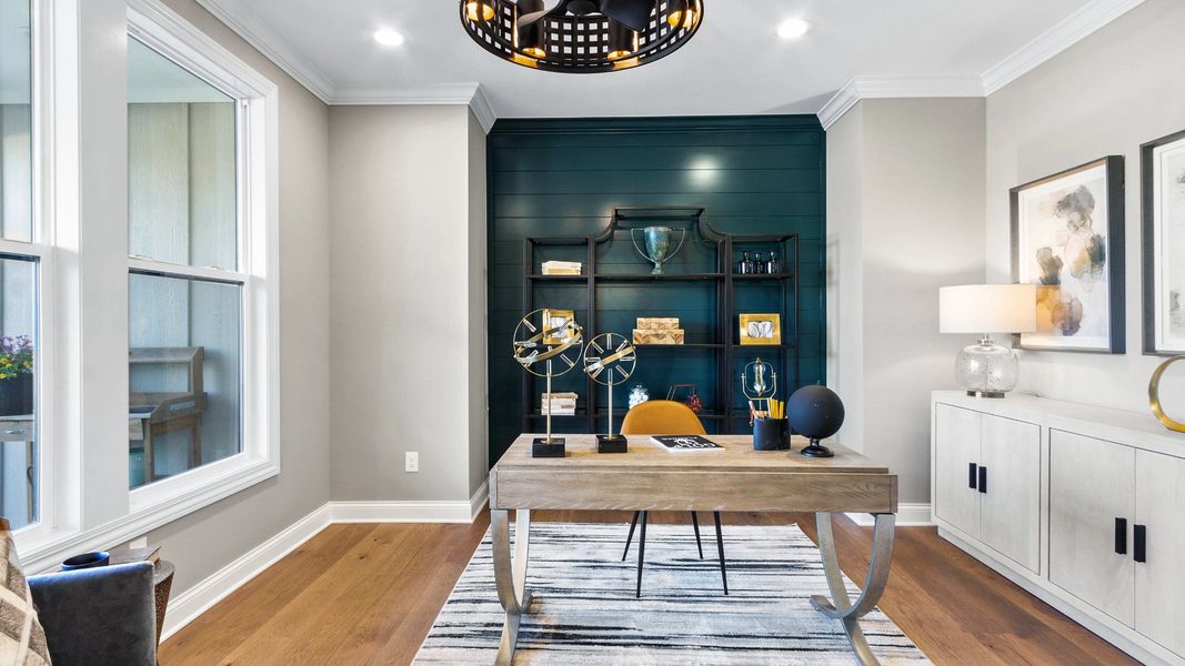 Furnished interior in a model home at Lakeside at Millican Reserve in College Station (Image 6).