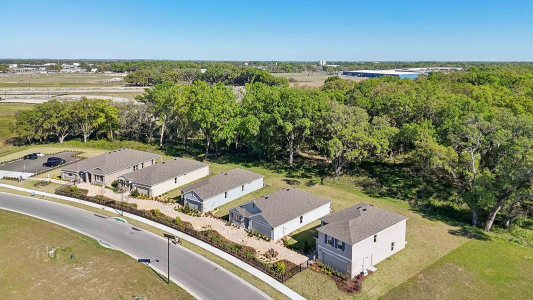 Aerial view of the Twisted Oaks community in Wildwood, FL, showing layout and nearby surroundings (Image 1).