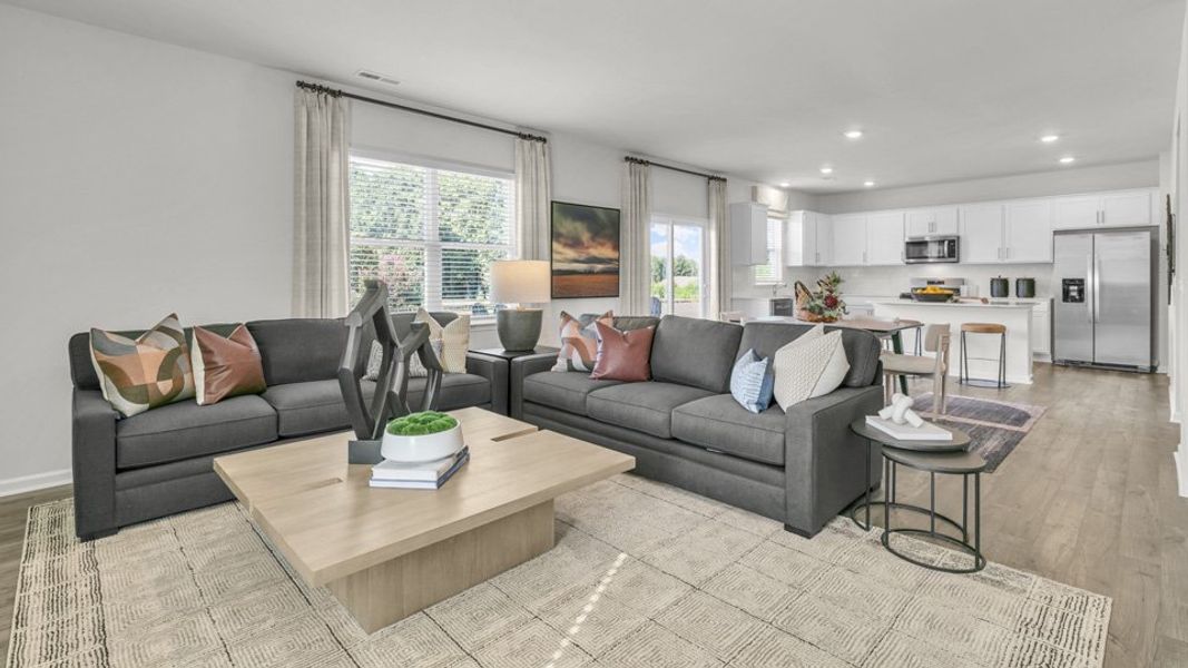 Furnished interior in a model home at Westerly in Lillington (Image 3).