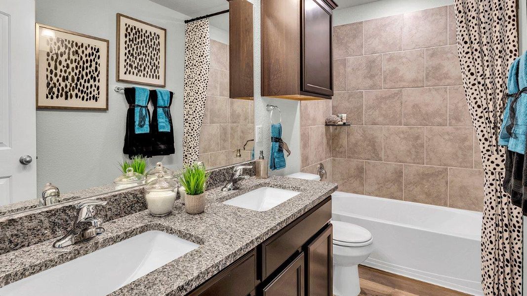 Furnished interior in a model home at Three Creeks - Colt Creek in Belton (Image 23).