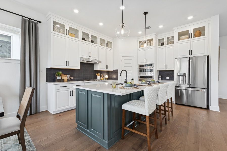 Furnished interior in a model home at Sunfield in Buda (Image 7).