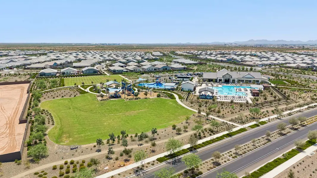 Aerial view of the Radiance at Superstition Vistas community in Apache Junction, AZ, showing layout and nearby surroundings (Image 13).