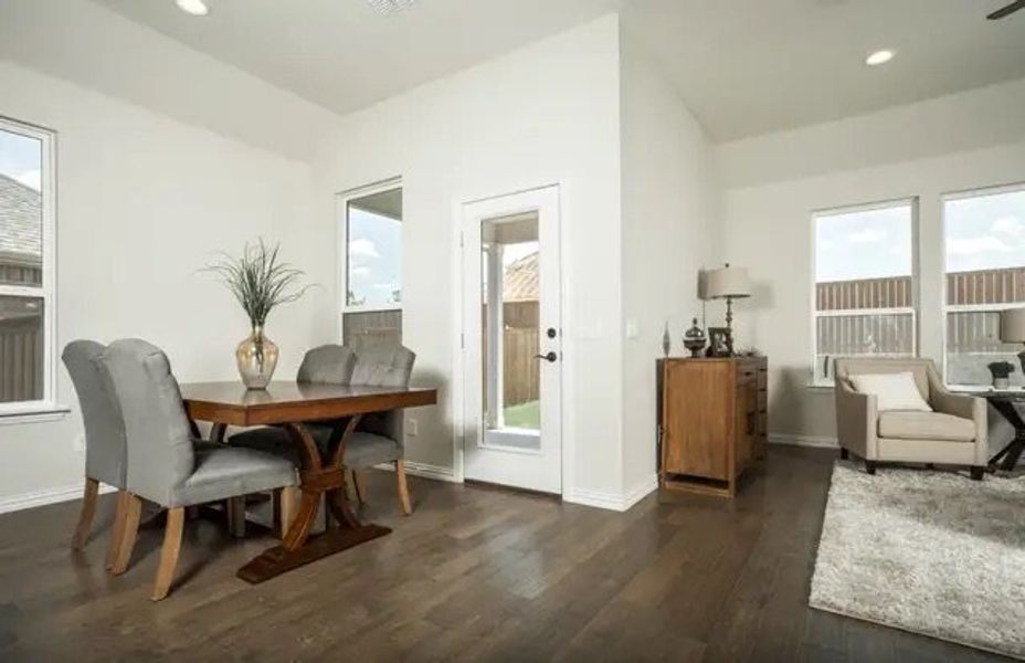 Furnished interior in a model home at The Overlook at Creekside in New Braunfels (Image 29).