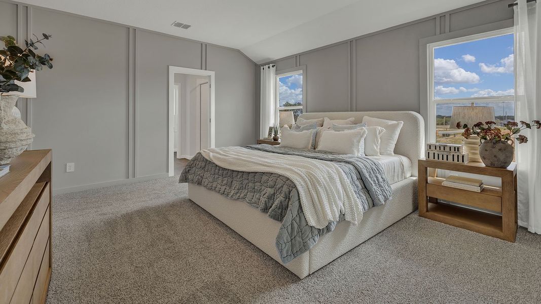 Furnished interior in a model home at Paramount in Kyle (Image 19).