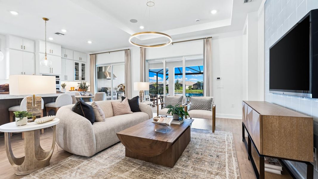 Furnished interior in a model home at Esplanade by the Islands in Naples (Image 25).