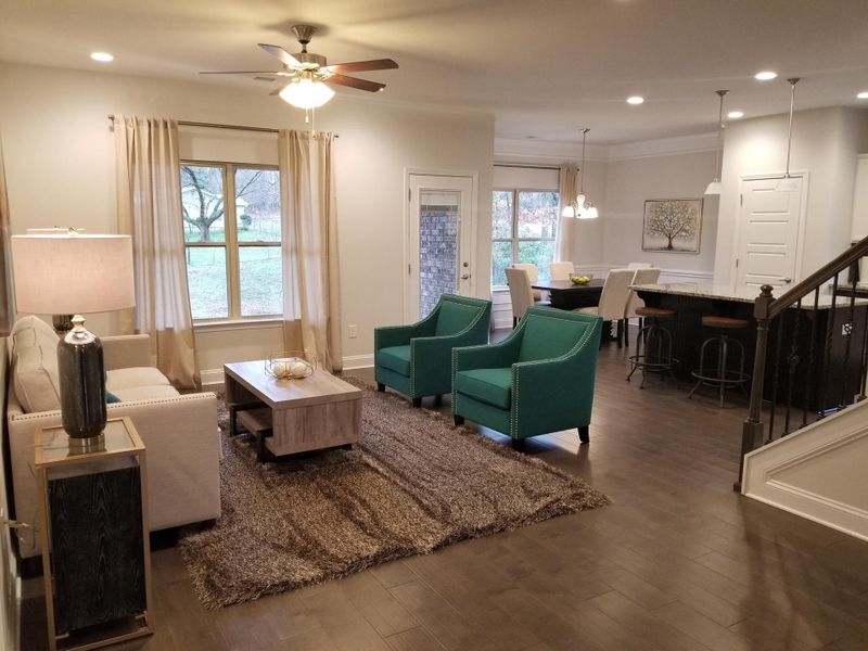 Furnished interior in a model home at Hidden Lake Preserve in Greenville (Image 6).