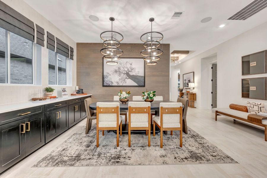 Furnished interior in a model home at Kissing Tree – Summit Series in San Marcos (Image 8).