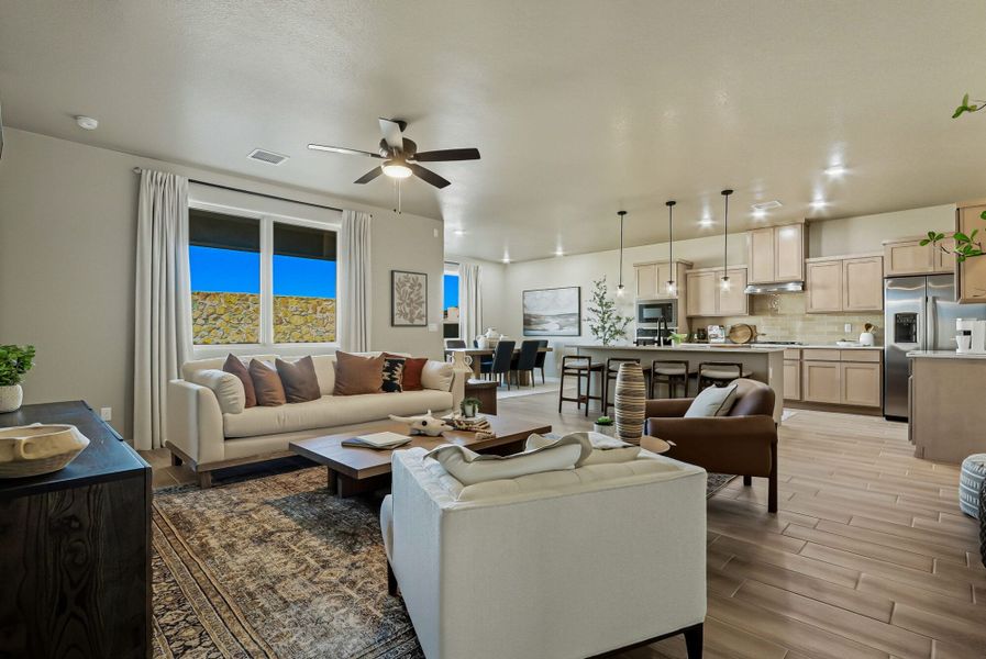 Furnished interior in a model home at Emerald Estates in Horizon City (Image 14). Furnished interior in a model home at Emerald Estates in Horizon City (Image 14).