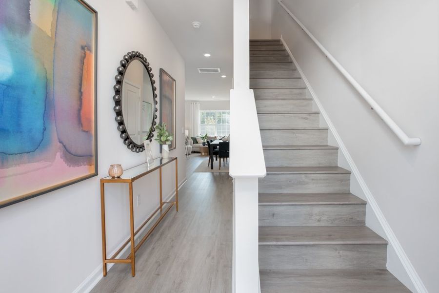 Furnished interior in a model home at Trinity Townes in Trinity (Image 3).