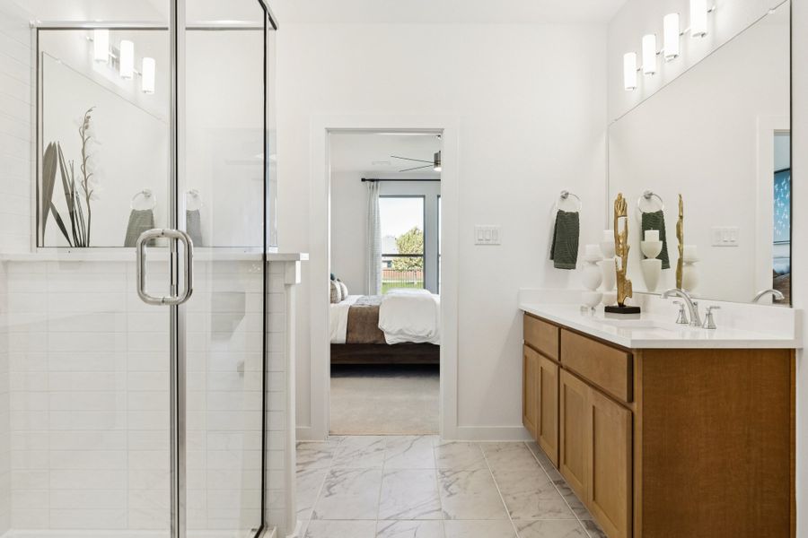 REPRESENTATIVE PHOTO – Primary Bathroom in the Winters model home in Aledo TX by Trophy Signature Homes