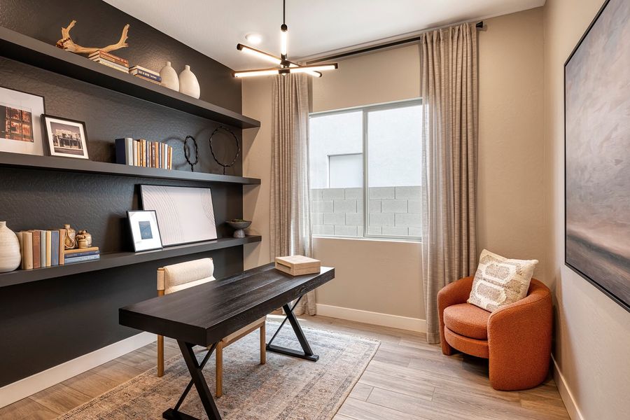 Furnished interior in a model home at Molino at Soleo in Queen Creek (Image 11).