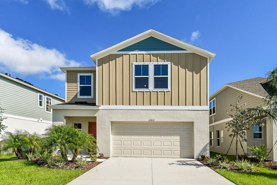 Front exterior of a home in the Davis Landing community, located in Wimauma, FL (Image 1).