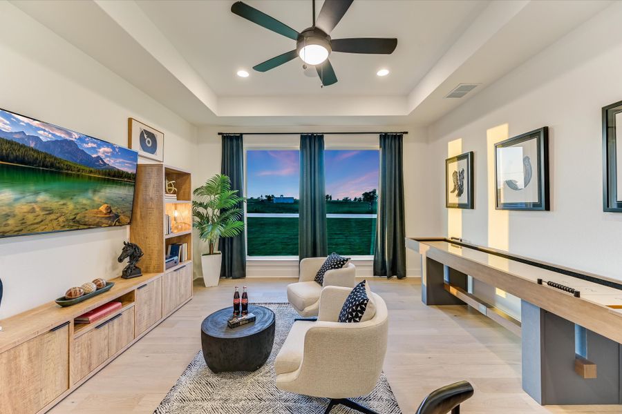 Furnished interior in a model home at Scofield Farms Estates in Georgetown (Image 32).