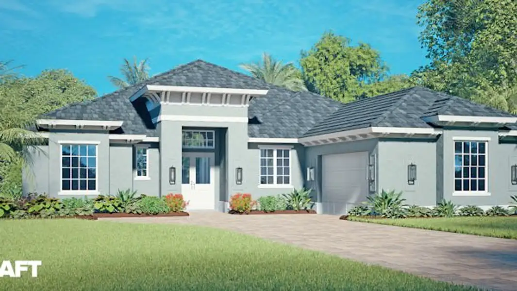 Front exterior of a home in the The Reserve at Grand Harbor community, located in Vero Beach, FL (Image 4).