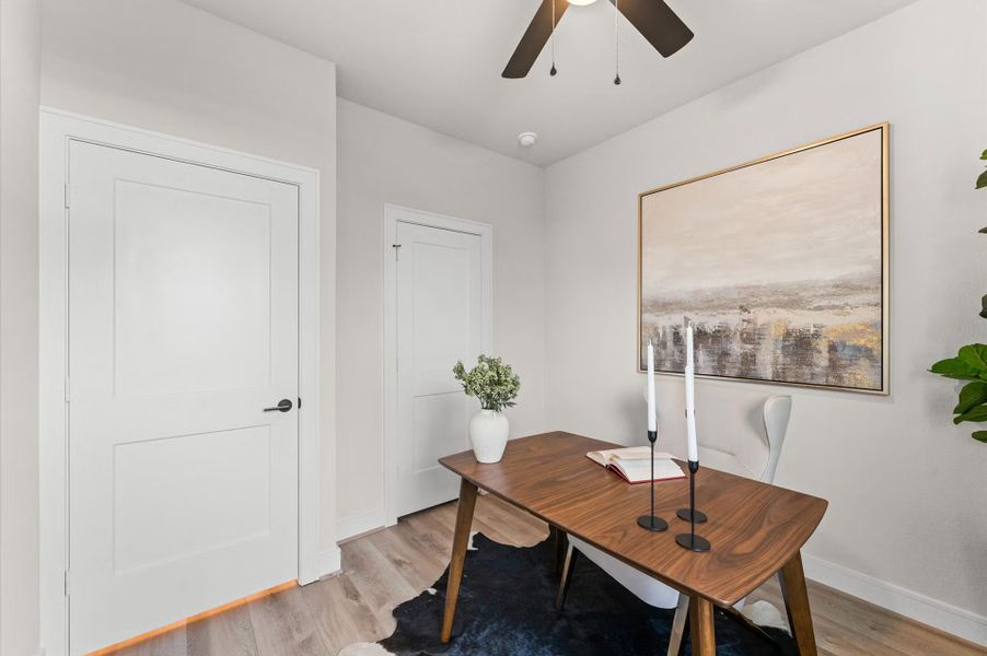 Furnished interior in a model home at Highland Gardens in Houston (Image 27).