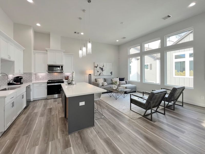 Furnished interior in a model home at Broadway Square in Houston (Image 3). Furnished interior in a model home at Broadway Square in Houston (Image 3).