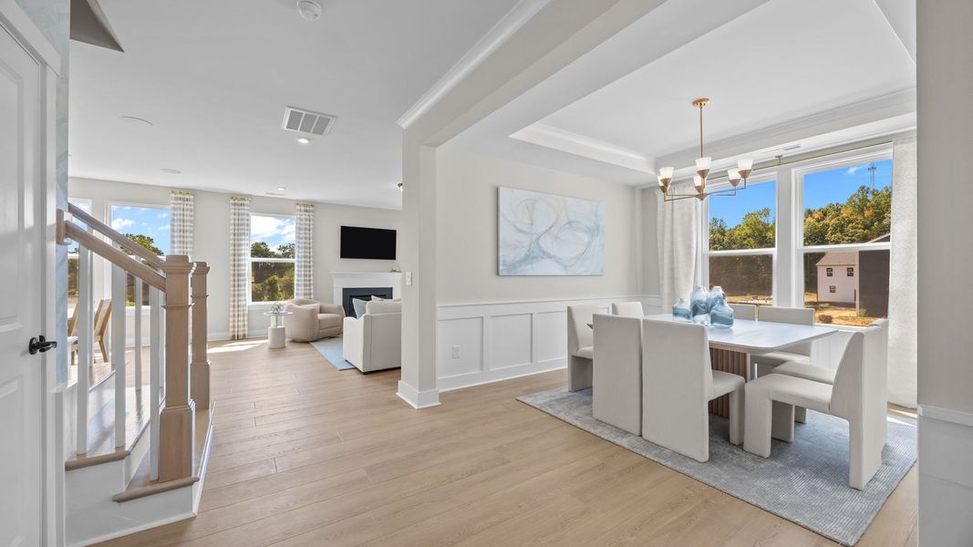 Furnished interior in a model home at Farms at Bellingham in Mooresville (Image 6).