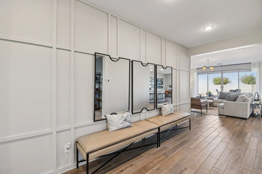 Furnished interior in a model home at Sol at Amarillo Creek in Maricopa (Image 8).