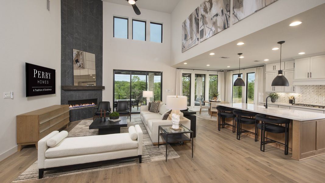 Furnished interior in a model home at Parten 65' in Austin (Image 10).