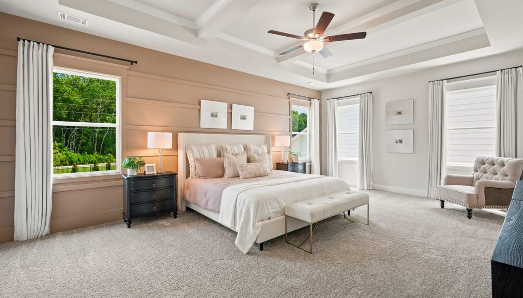 Furnished interior in a model home at Fowler Farms in Auburn (Image 134).