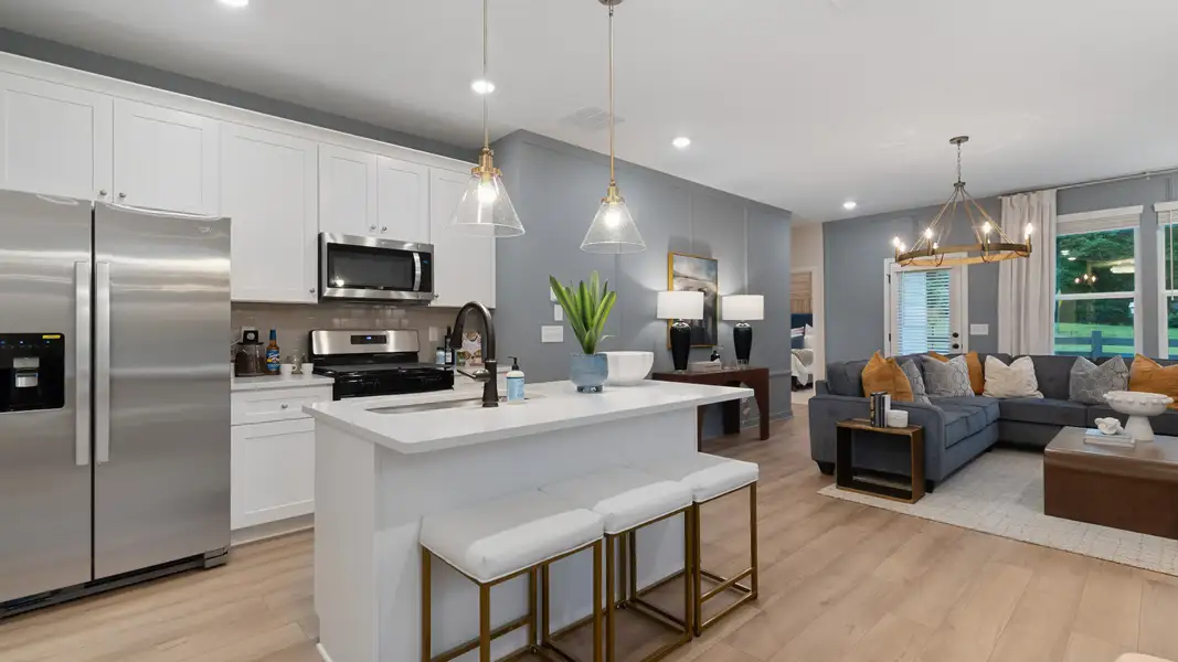 Furnished interior in a model home at Abbotts Crossing in Conyers (Image 3).