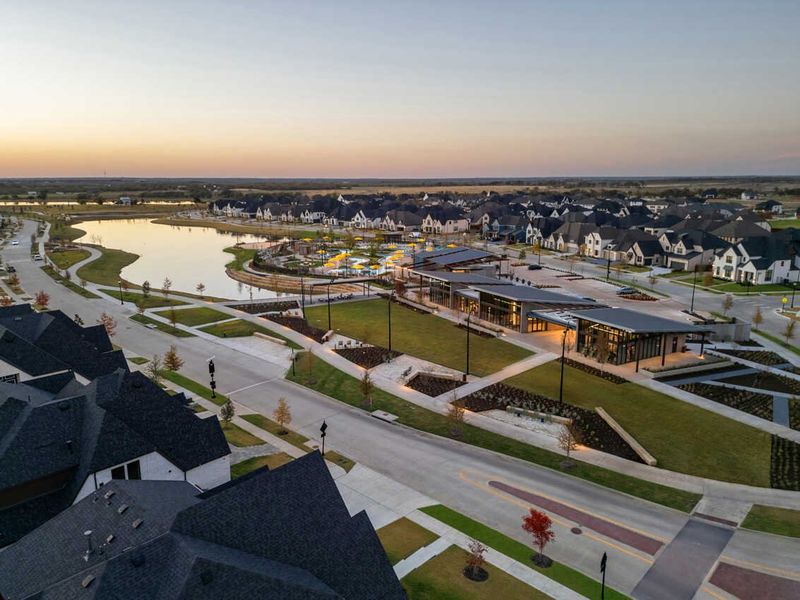 Aerial view of the Mosaic: 50ft. lots community in Celina, TX, showing layout and nearby surroundings (Image 12).