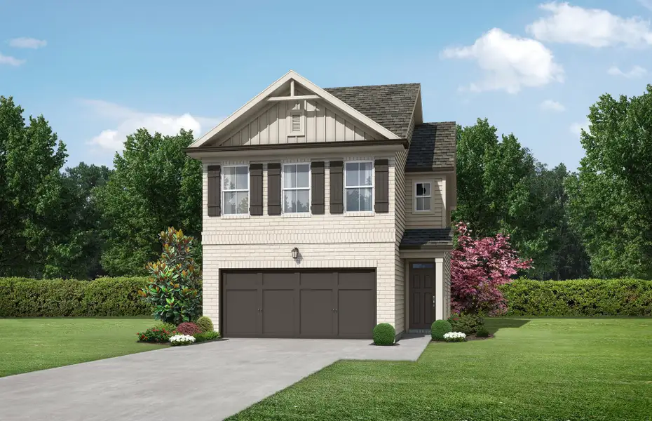 Front exterior of a home in the Thurgood Estates community, located in Snellville, GA (Image 4).