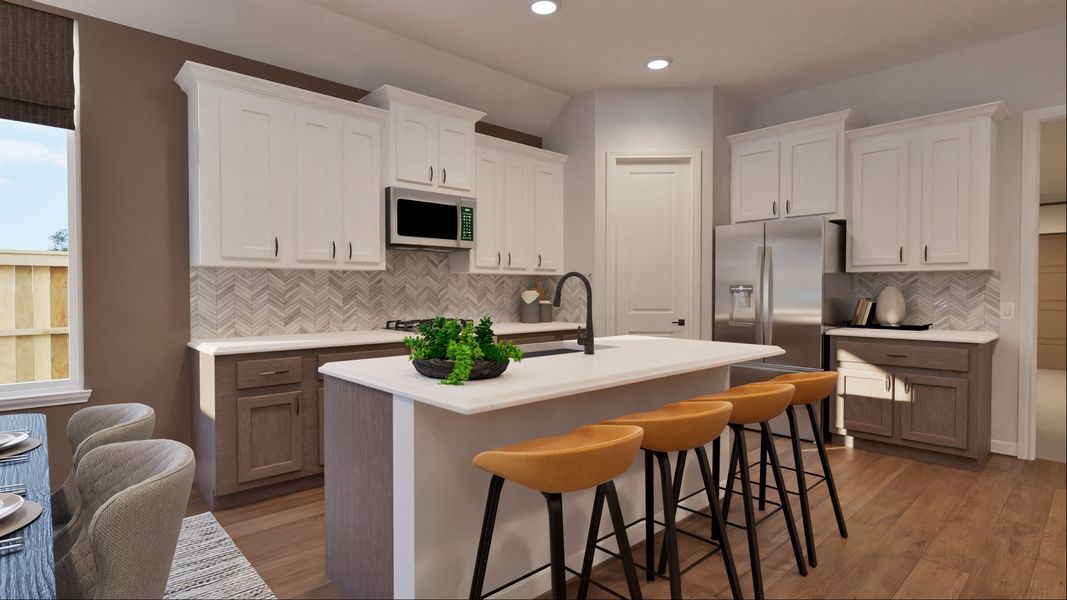 Furnished interior in a model home at Sunterra in Katy (Image 13).