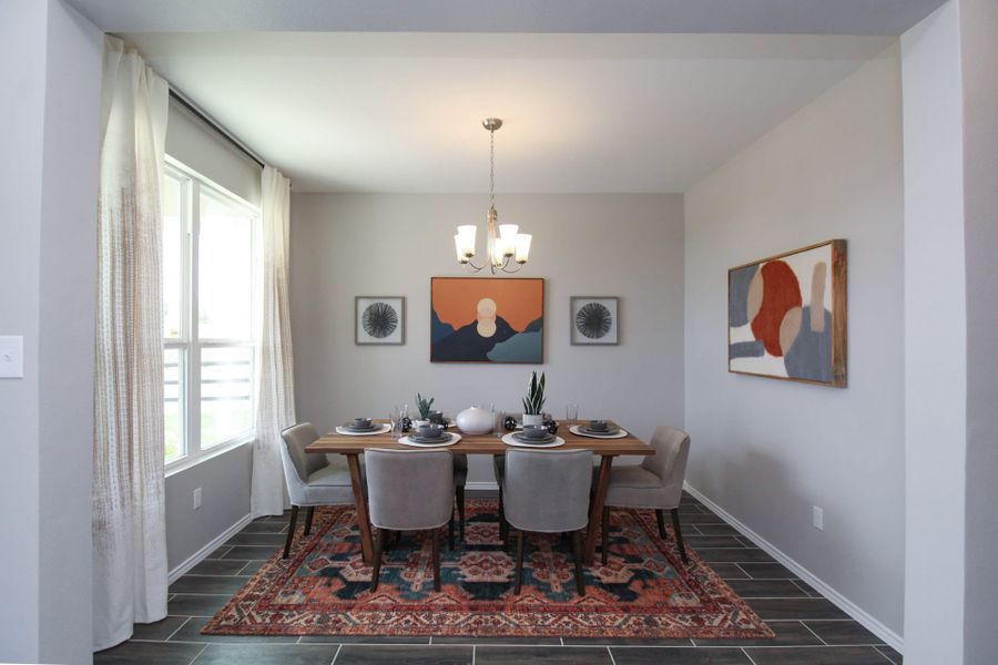 Furnished interior in a model home at Villas San Agustin in Laredo (Image 3).