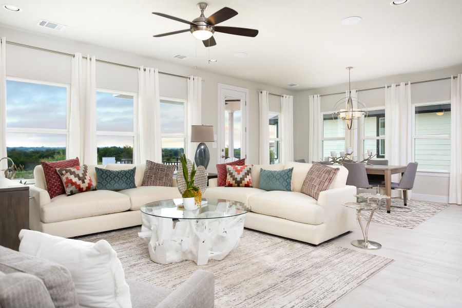 Furnished interior in a model home at Cloverleaf in Austin (Image 60).