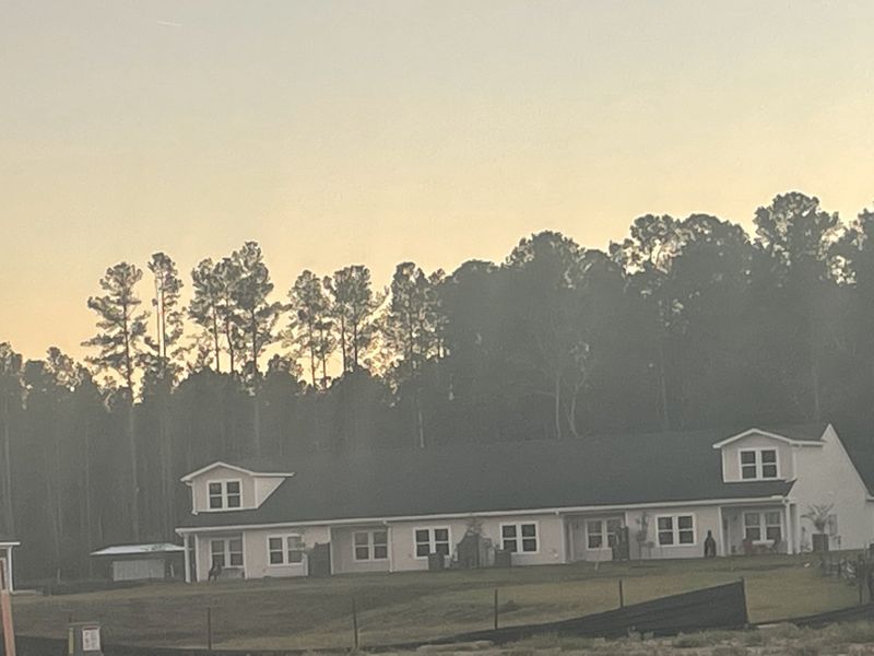 A charming white home with a scenic wooded backdrop in Hammock Walk at Nexton by Ashton Woods (Summerville, SC).
