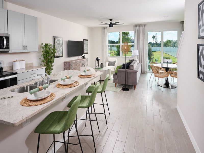 Furnished interior in a model home at Meritage Homes at Central Park in Port St. Lucie (Image 6).