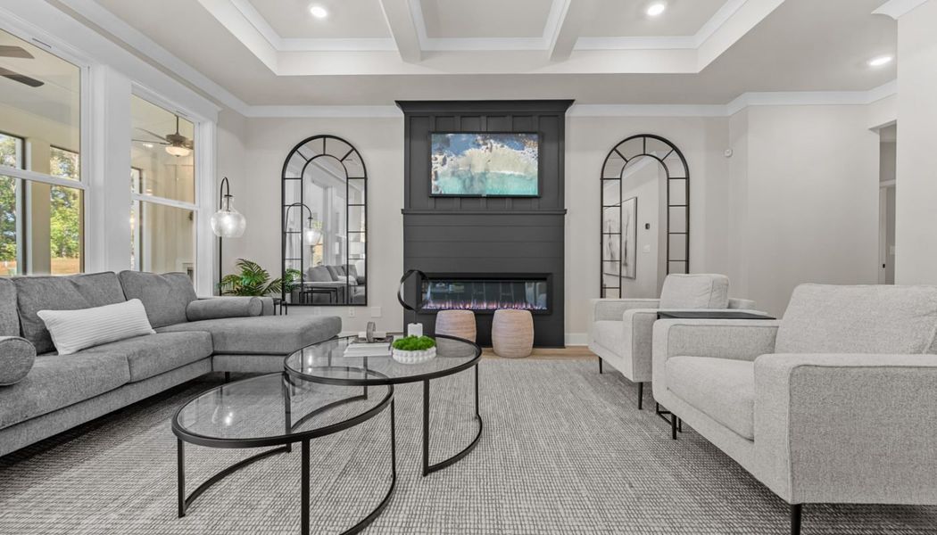 Furnished interior in a model home at Rosewood Lake Preserve in Hoschton (Image 13).