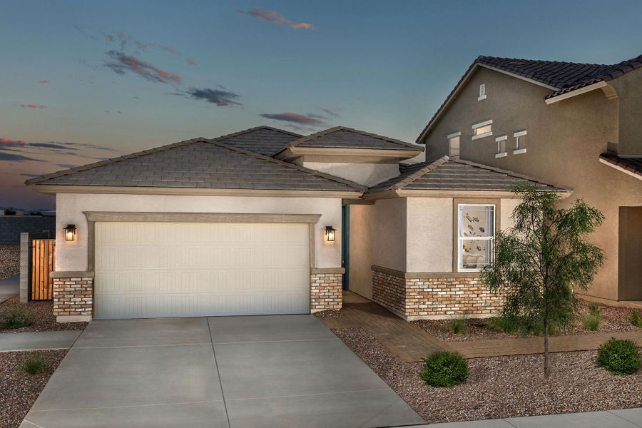 Front exterior of a home in the Sunrise - Canyon Series community, located in Surprise, AZ (Image 3).
