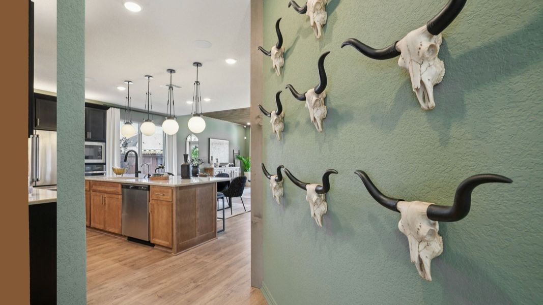 Furnished interior in a model home at Stream Waters in Seguin (Image 31).