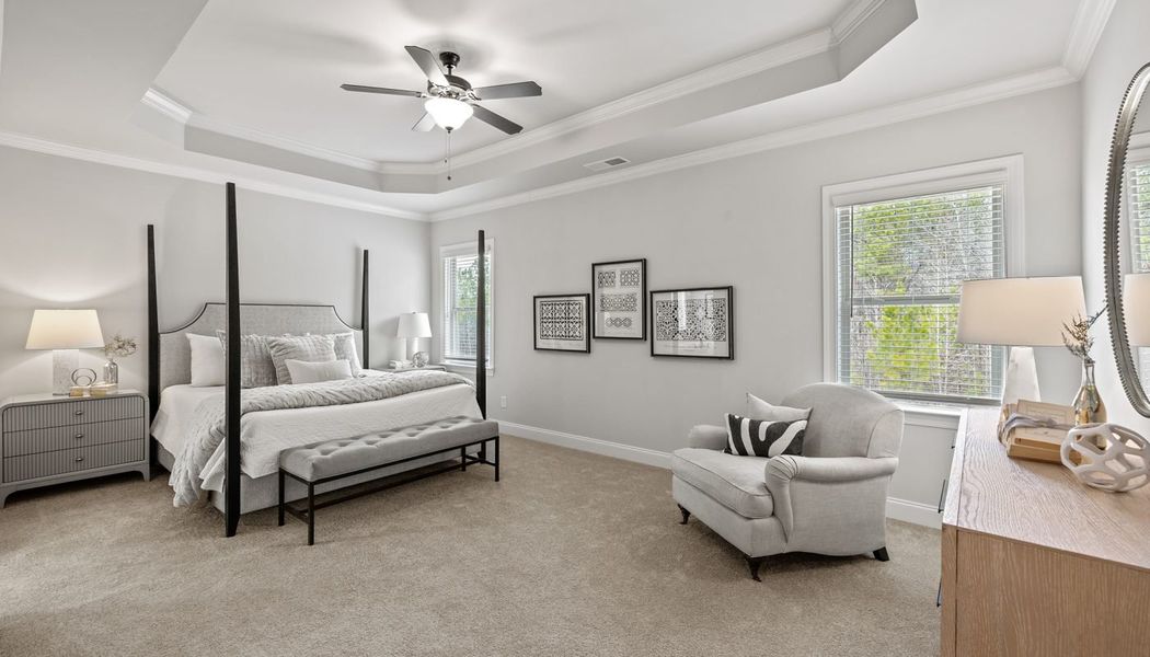 Furnished interior in a model home at Traditions of Braselton in Jefferson (Image 11).