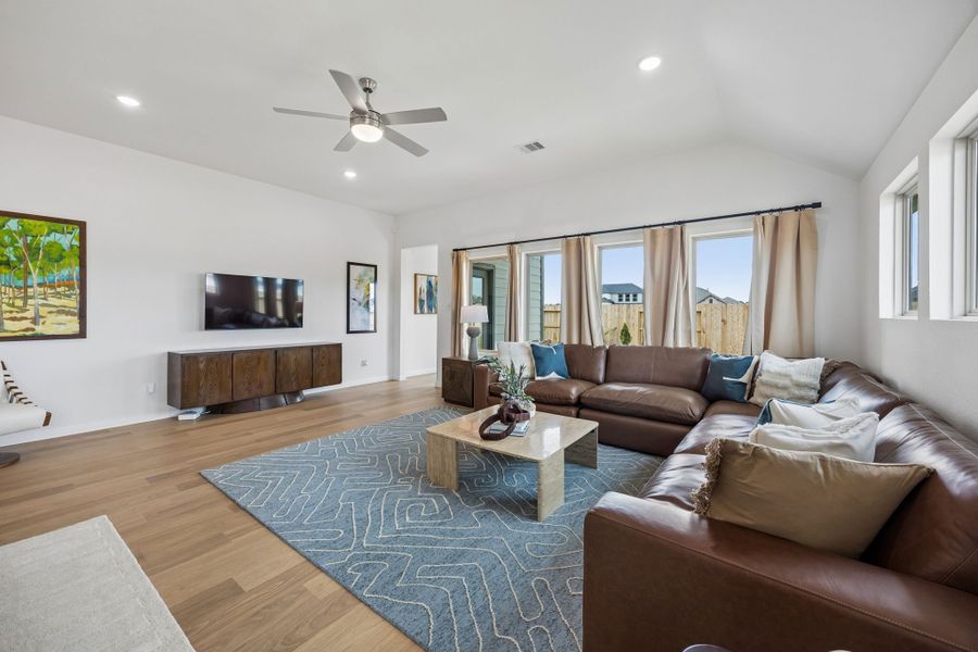 Living Room in the Diamond Model Home by Trophy Signature Homes