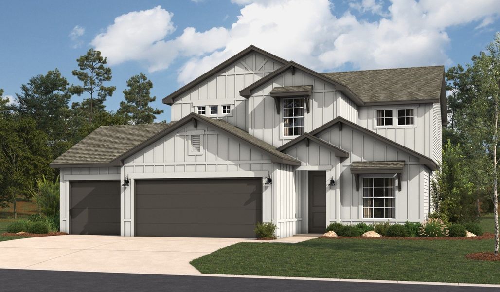 Front exterior of a home in the Hickory Ridge Estates community, located in Elmendorf, TX (Image 22). Front exterior of a home in the Hickory Ridge Estates community, located in Elmendorf, TX (Image 22).