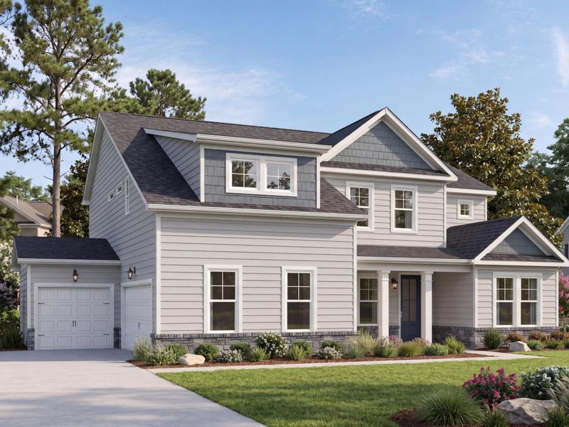 Front exterior of a home in the Rockport community, located in Wake Forest, NC (Image 9).
